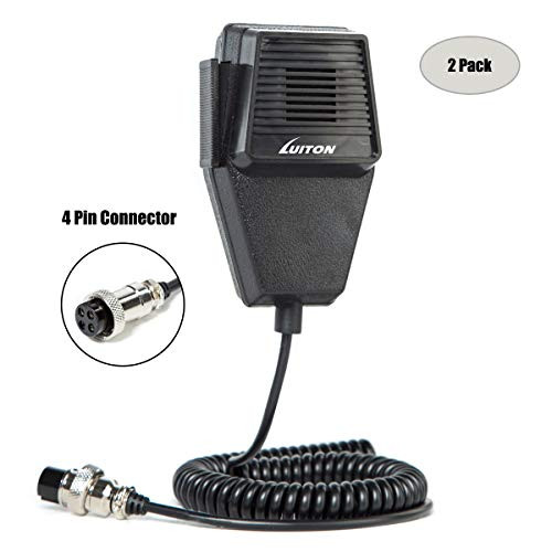 Cb Microphone Speaker Noise Cancelling 4Pin Mic Speaker Compatiable with 1001LWX Cb RadioCb Mic Speaker Replacement2 Pack