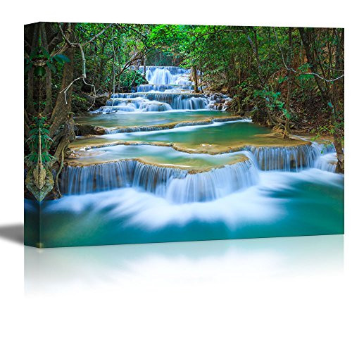 wall26  Deep Forest Waterfall in Thailand  Canvas Art Wall Art  16x24