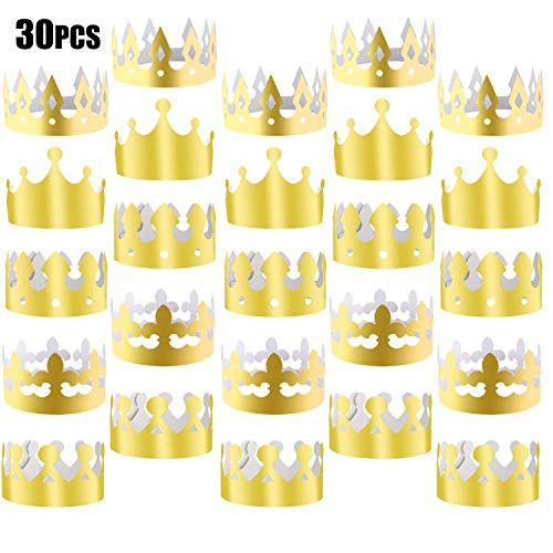 Squadare 30 PCS Paper Crown Golden King Queen Crowns Gold Party Crowns Paper Hats Caps for Kids Children Adults Birthday Party Celebration Photo Decoration Props 5 Styles Squadare 30 PCS Paper Crown Golden King Queen Crowns Gold Party Crowns Paper Hats Caps for Kids Children Adults Birthday Party Celebration Photo Decoration Props 5 Styles