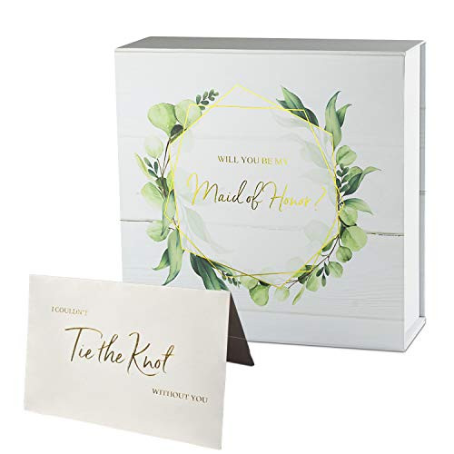 Maid of Honor Proposal Box  Gold Foil Stamped Will You be My Maid of Honor Gift Box I 1 Box  Card I Maid of Honor Proposal Gift Box I Maid of Honor Box I Luxury Gift Boxes Maid of Honor Gift Ideas