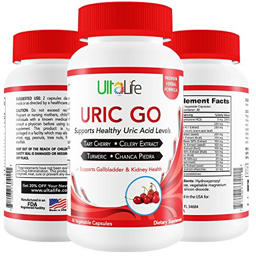 1 URIC Acid Cleanse  Support  Tart Cherry Chanca Piedra Celery Seed Cranberry Herbal Cleanse Detox Supports Uric Acid Related Pain Relief FlareUps  Inflammation
