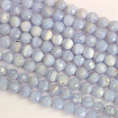 Faceted Natural Genuine Blue Chalcedony Round Real Gemstone Loose Beads Findings for Jewelry Making 6mm Faceted Natural Genuine Blue Chalcedony Round Real Gemstone Loose Beads Findings for Jewelry Making 6mm