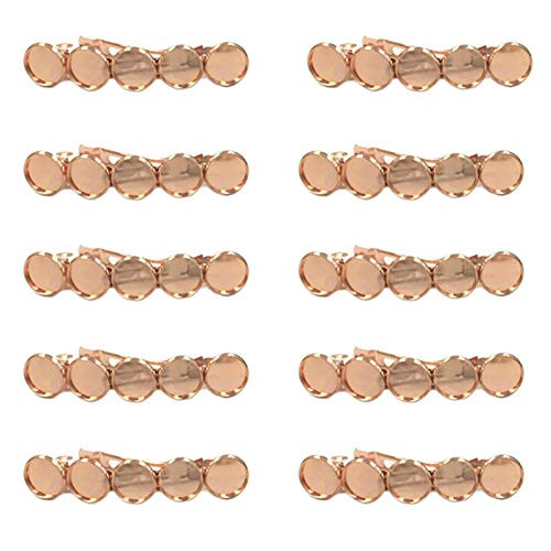 10 Pieces Metal Hair Clips with Blank Round Tray Base Fits 12mm Round Hair Clip Cabochon Settings Hair Barrettes with Blank Hairgrip Base Trays for DIY Hair Accessories Making RoseGold 10 Pieces Metal Hair Clips with Blank Round Tray Base Fits 12mm Round Hair Clip Cabochon Settings Hair Barrettes with Blank Hairgrip Base Trays for DIY Hair Accessories Making RoseGold
