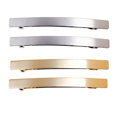 4Pcs 4 Metal Hair Clip Metal Hair Pins French Styles Hair Barrettes Spring Hair Clips Hair Accessories for Girls Women Ladies Gold and Silver Each 2Pcs 4Pcs 4 Metal Hair Clip Metal Hair Pins French Styles Hair Barrettes Spring Hair Clips Hair Accessories for Girls Women Ladies Gold and Silver Each 2Pcs