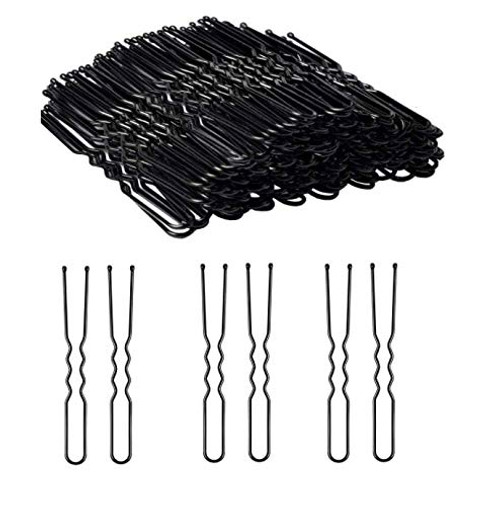 LASSUM 100 Pcs Black Metal U Shaped Hair Pins Hair Clips for Women Girls and Hairdressing Salon 24 inch LASSUM 100 Pcs Black Metal U Shaped Hair Pins Hair Clips for Women Girls and Hairdressing Salon 24 inch
