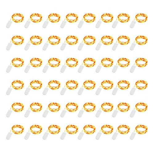 LEDIKON 48 Pack Led Fairy Lights Battery OperatedWarm WhiteFirefly Lights72Ft 20 LED Mini String LightsWaterproof Copper Wire Fairy Lights for Wedding Party Mason Jars Teepee Christmas Decor LEDIKON 48 Pack Led Fairy Lights Battery OperatedWarm WhiteFirefly Lights72Ft 20 LED Mini String LightsWaterproof Copper Wire Fairy Lights for Wedding Party Mason Jars Teepee Christmas Decor