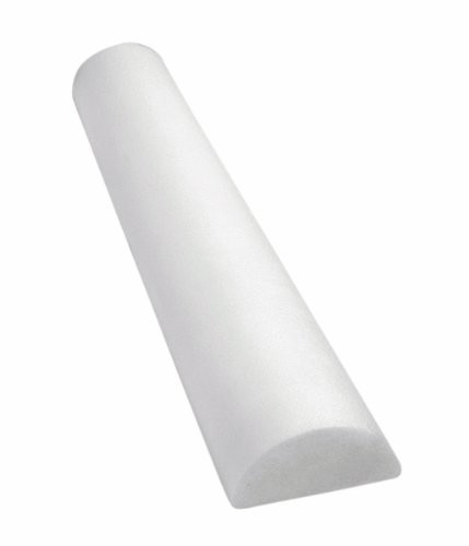 CanDo FullSkin PE Foam Roller For Muscle Restoration Massage Therapy Sport Recovery And Physical Therapy White 6 x 12 HalfRound