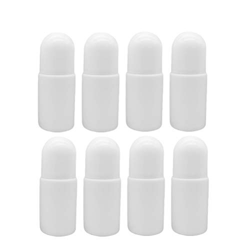 SUPVOX 10PCS Plastic Roller Bottles Empty Refillable Roll on Bottles for Essential Oil Perfume Serum Cosmetics Lotion with Plastic Roller Ball 50ML White
