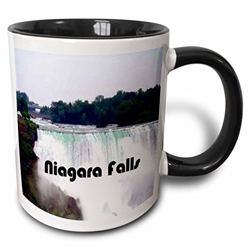 3dRose mug_9260_4 Niagara Falls - A - Two Tone Black Mug, Multicolored, 11 oz