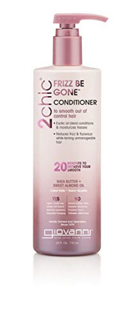 GIOVANNI 2chic Frizz Be Gone Conditioner 24 oz AntiFrizz Natural Hair Smoothing Formula with Shea Butter Sweet Almond Oil Macadamia Paraben Free Color Safe Pack of 1 GIOVANNI 2chic Frizz Be Gone Conditioner 24 oz AntiFrizz Natural Hair Smoothing Formula with Shea Butter Sweet Almond Oil Macadamia Paraben Free Color Safe Pack of 1