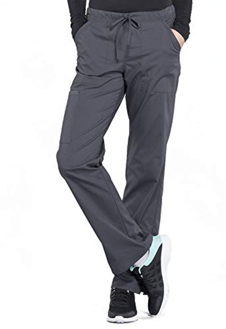 CHEROKEE Workwear WW Professionals Mid Rise Straight Leg Drawstring Pant WW160 4XL Pewter