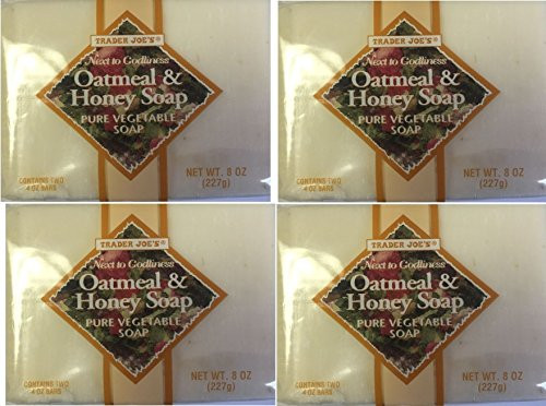Trader Joes Next to Godliness Oatmeal  Honey Soap 4oz  Pack of 2 Four Pack 8 bars