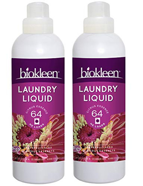 Biokleen Natural Laundry Detergent  128 HE Loads  Liquid Concentrated EcoFriendly NonToxic PlantBased No Artificial Fragrance or Preservatives