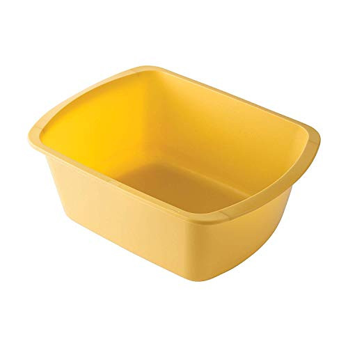 Rectangular Plastic Wash Basin 7 Quart with Graduations Gold 2 Pack