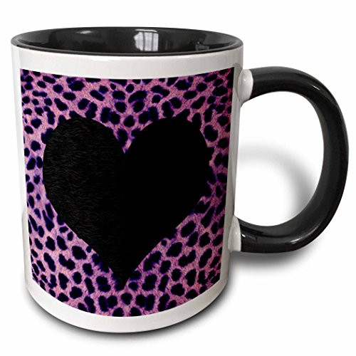 3dRose 20396_4 Punk Rockabilly Purple Cheetah Animal Print Black Heart Ceramic Mug 11oz White 3dRose 20396_4 Punk Rockabilly Purple Cheetah Animal Print Black Heart Ceramic Mug 11oz White