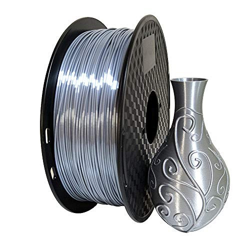 Silk Silver PLA 175mm 3D Printer Filament 1KG 22LBS Printing Materials Silky Shiny PLA Metal Silver Like CC3D