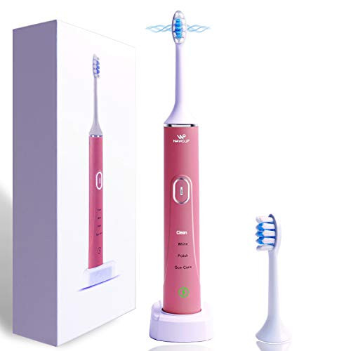 Sonic Electric Toothbrush Pink Electric Toothbrush for Adults Sonic Care Heads Travel Toothbrush IPX7 Waterproof Smart Timer USB Wireless Rechargeable 2 Replacement Brush Heads Sonic Electric Toothbrush Pink Electric Toothbrush for Adults Sonic Care Heads Travel Toothbrush IPX7 Waterproof Smart Timer USB Wireless Rechargeable 2 Replacement Brush Heads