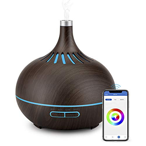 Smart Wifi Wireless Essential Oil Aromatherapy DiffuserBrilex 400ml APP Control Ultrasonic Humidifier Works with Alexa  Google Home with Timer 7 LED Lights Adjustable Mist For BedroomOffice