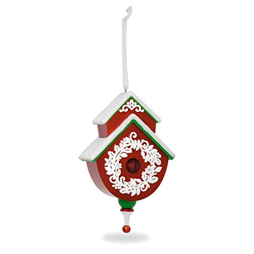 Hallmark Keepsake 2017 Red and Green Beautiful Birdhouse Christmas Ornament