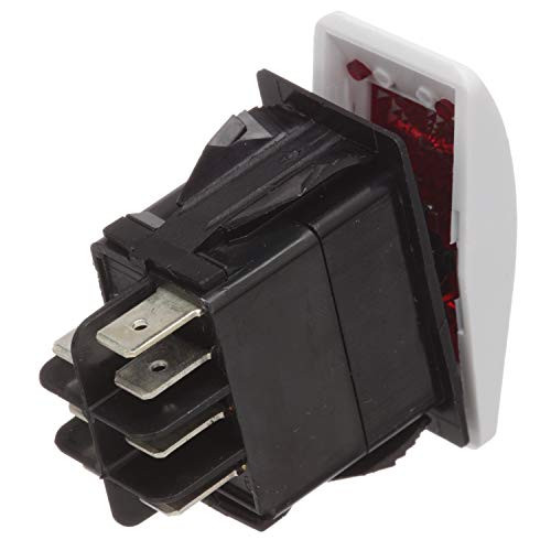 Seachoice 12991 Contura Rocker Switch  DPDT  7 Terminal  Illuminated  OnOffOn  White One Size