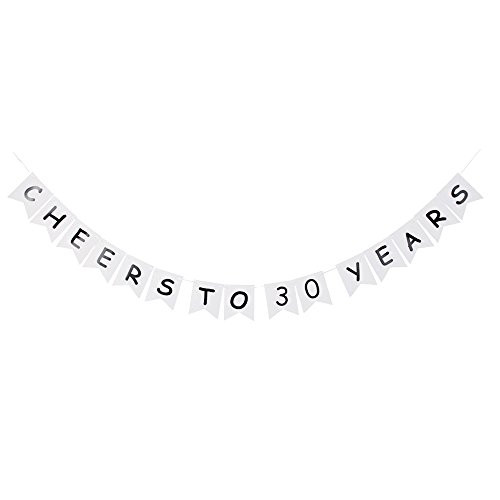 Cheers to 30 Years Banner, 30th Wedding Anniversary Party Decor, Happy 30th Birthday Party Bunting Cheers to 30 Years Banner, 30th Wedding Anniversary Party Decor, Happy 30th Birthday Party Bunting