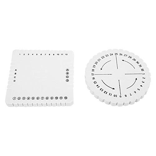 Duokon Weaving Board 2Pcs Round Square Kumihimo Disc Macrame Braided Cord String Bracelet Handmade Weaving Diskround and square