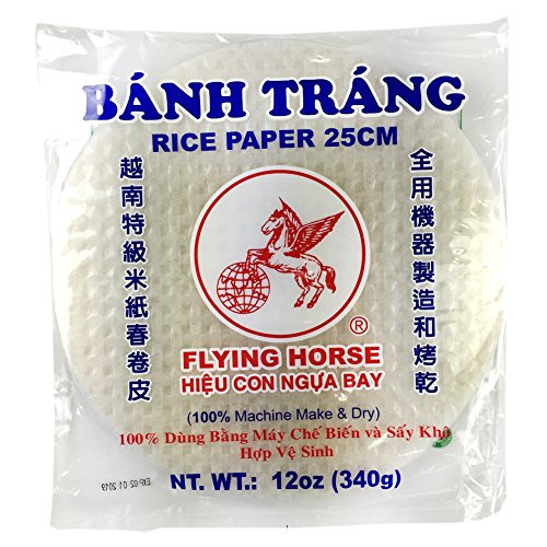 Flying Horse Rice Paper Spring Roll Wrapper Banh Trang Round 22 cm