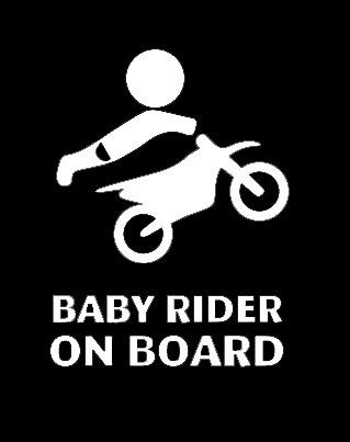 LLI Baby Rider On Board  Decal Vinyl Sticker  Cars Trucks Vans Walls Laptop  White  75 x 55 in  LLI1461