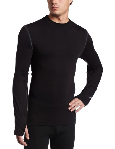 Terramar Mens Thermolator Climasense 4Way Stretch Brushed Crew Neck Top BlackPewter Medium 3840