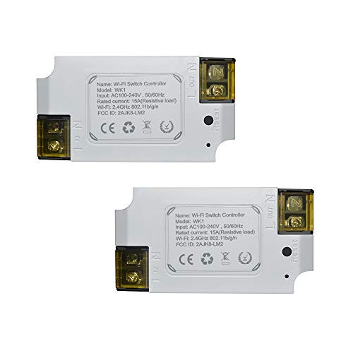 WiFi Smart Switch Wireless Remote Control Electrical Switch for Home Appliances Smart Home Devices Compatible with Alexa Google Assistant IFTTT No Hub required 2 Packs