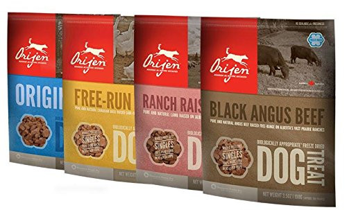 Orijen Freeze Dried Dog Treats 4Pack Original Angus Beef Alberta Lamb FreeRun Duck