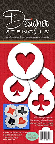 Designer Stencils C235 Card Suit Cookie Stencil, Beige/semi-transparent