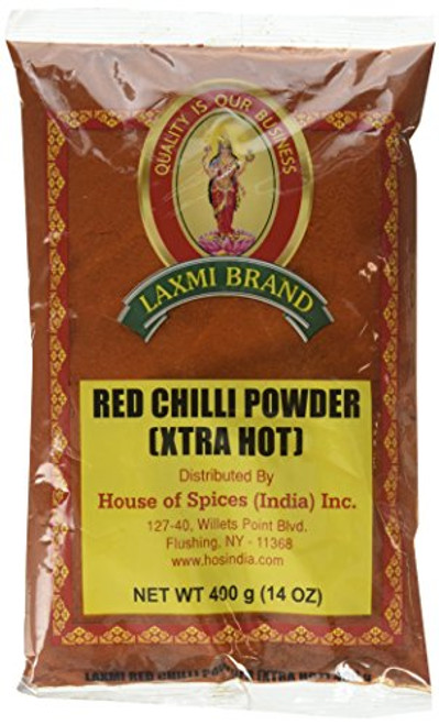 Laxmi Traditional Indian Spicy Red Chili Powder Extra Hot  14oz 400g