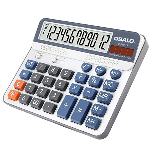 Pendancy 12 Digits Financial Accounting Extra Large LCD Display Large 29 Button Desktop Calculator (OS-6815)