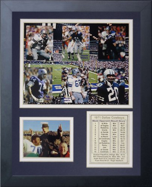 Legends Never Die Dallas Cowboys 1971 Super Bowl Champions Framed Photo Collage 11x14Inch