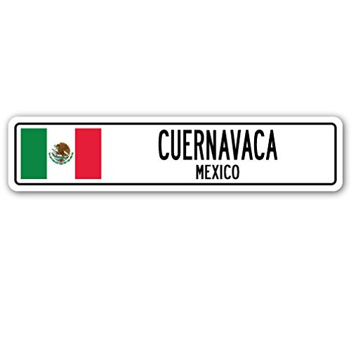 CUERNAVACA Mexico Street Sign Mexican Flag City Country Road Wall Gift
