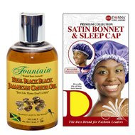 Fountain Real Black Black Jamaican Castor Oil 4 Ounces With Satin Bonnet