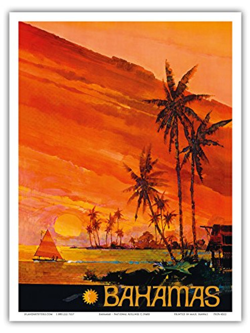 Pacifica Island Art Bahamas - National Airlines - Vintage Airline Travel Poster c.1960s - Master Art Print - 9in x 12in Pacifica Island Art Bahamas - National Airlines - Vintage Airline Travel Poster c.1960s - Master Art Print - 9in x 12in