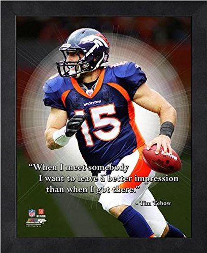 Tim Tebow Denver Broncos ProQuotes Photo Size 12 x 15 Framed
