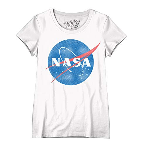 Tee Luv Womens NASA Shirt  Vintage NASA Meatball Logo TShirt White MD
