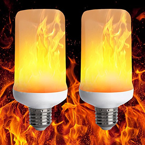 LED Flame Effect Light Bulb, MADKNG Flickering Fire Atmosphere Decorative Lamps E26/E27 for Hotel, Bars, Home Decoration, Restaurants, 2-Pack