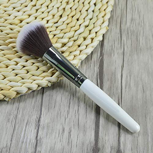 RN BEAUTY Makeup Brushes Powder Brush Foundation Blush Bronzer Contour Face Blender Brush Mineral Blending Buffing Kabuki Brush Thick Dense Soft Synthetic Fibers Bristles Round Head WhiteSilvery