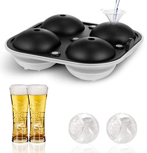 FRSWAY Ice Cube Trays Silicone Large Sphere Ice Tray MoldIce Ball Maker for Whiskey Spirits Liquor Cocktails Soda  More