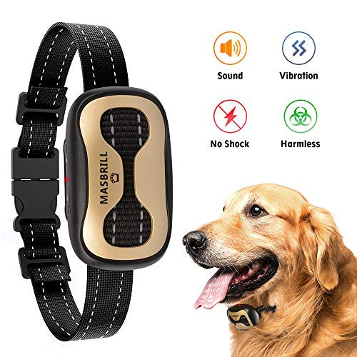 Dog Bark Collar  Stop Dogs Barking Deterrent Device for Small Medium Large Dog Anti Barking Training Control Collars 7 Levels Sensitivity No Shock No Bark Sound and vibration Training Dog Collars