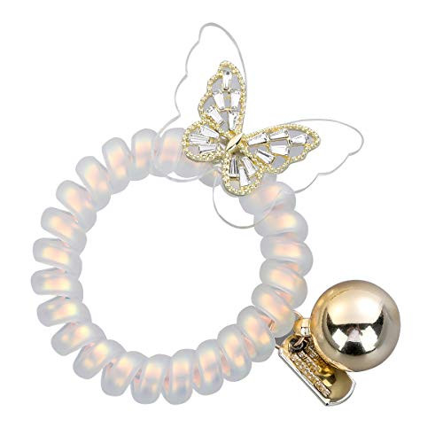Butterfly Traceless Spiral Hair Ties No Crease Elastic Coil Hair Ties for Women Phone Cord Hair Ties Elastic Coil Hair Ties For thick and thin Hair ponytail holders For Hair Elastics Hair Accessories As Women Girl