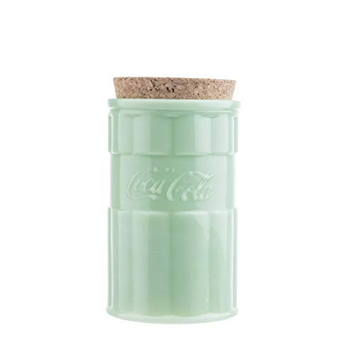 TableCrafts CocaCola Jadeite Large Canister with Lid 45x 45x 8 Green