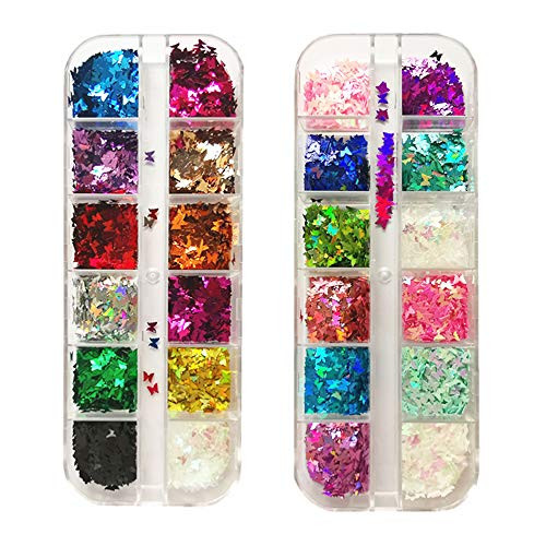 3D Butterfly Nail Glitter Sequins24 ColorSet Laser Butterfly Nail Sequin Acrylic Paillettes Holographic Flake Glitter Nail Art Stickers Decals Manicure Nail Art Makeup DIY Decoration 3D Butterfly Nail Glitter Sequins24 ColorSet Laser Butterfly Nail Sequin Acrylic Paillettes Holographic Flake Glitter Nail Art Stickers Decals Manicure Nail Art Makeup DIY Decoration