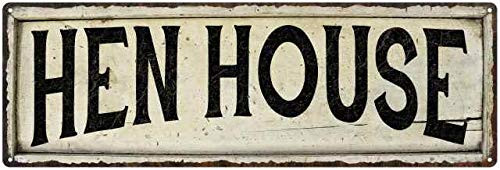 Hen House Sign Farmhouse Signs Wall Decor Art Country Decorations Rustic Vintage Home Tin Plaque Farm Chickens Eggs Gift 6 x 18 High Gloss Metal 206180028193