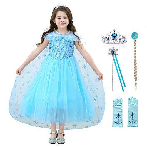 Tussclevogue Girl Princess Dress Snow Party Queen Fancy Costume Halloween