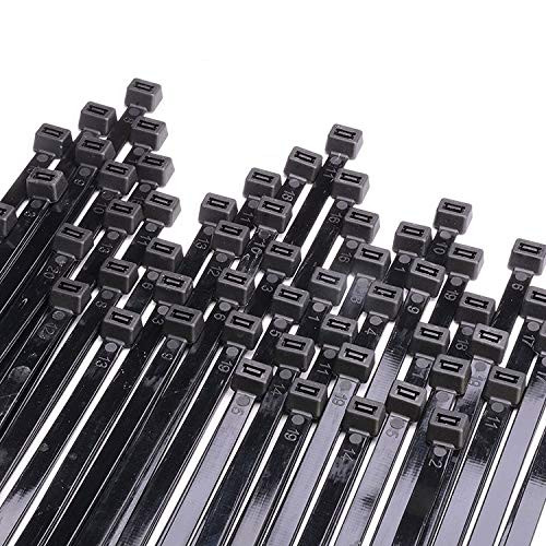SYD Industrial MultiPurpose Cable Ties 100 Piece Black Self Locking Nylon Zip Ties 12 Black